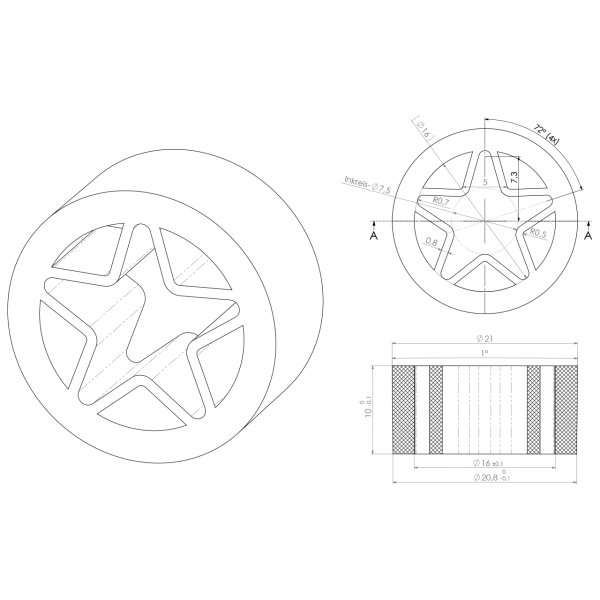 Strahlregler-Einsatz Ø20 mm - 3/4"