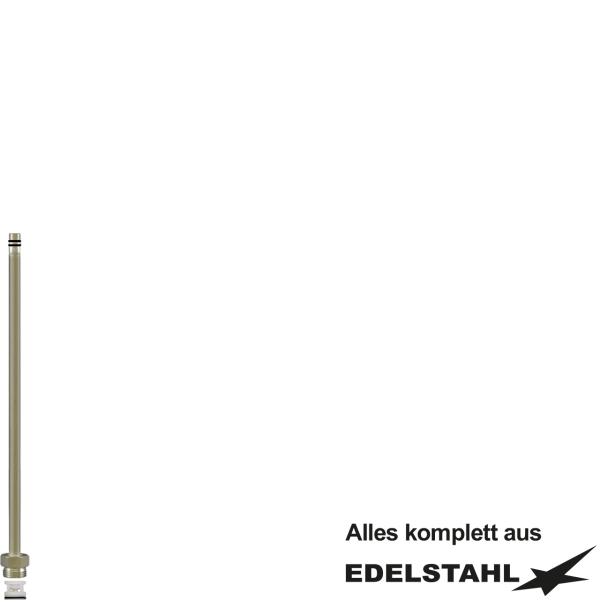 VA-Rohr Ø10 mm M10 AG x 1/2" AG mit RV