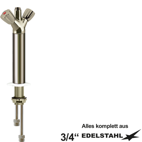 classic Säulenbatterie-Körper V2A 3/4" mit RV