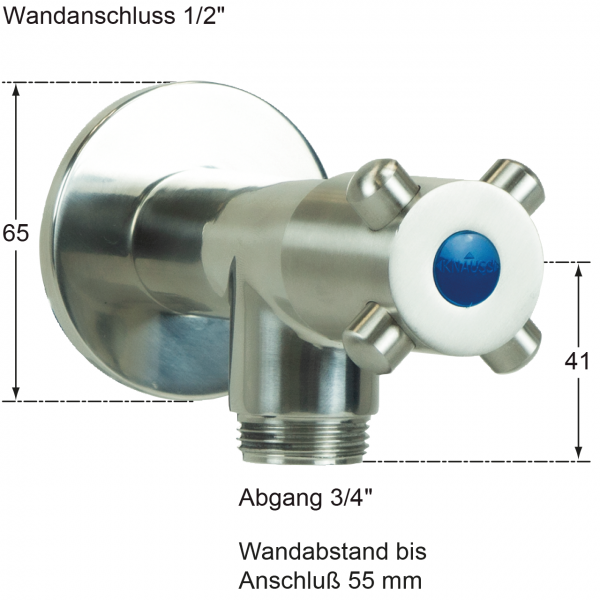 clasix Wandventil 3/4" x 1" 50er