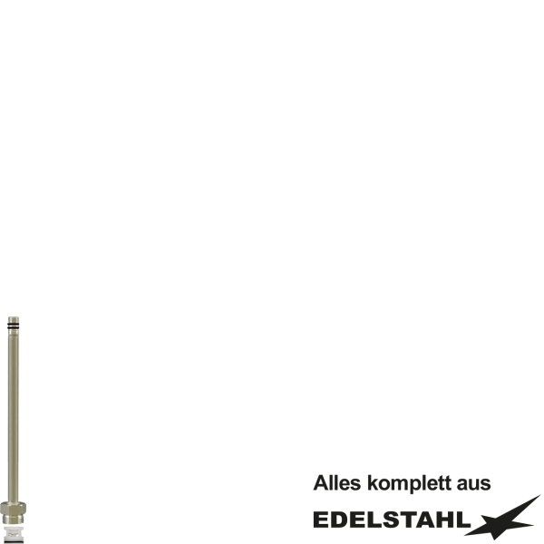 VA-Rohr Ø10 mm M10 AG x 1/2" AG mit RV