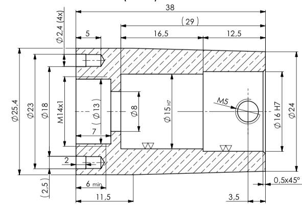 Brausekopfadapter zu Brause X31.51.E ohne Absperrung zu Winkel für DB Ø15