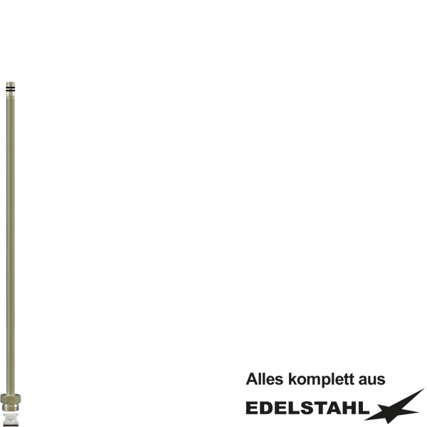 VA-Rohr Ø10 mm M10 AG x 1/2" AG mit RV