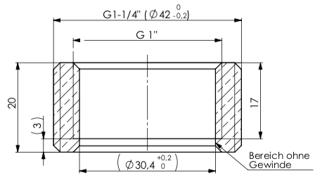 Gewindenippel 1 1/4" x 1" L 25 mm (AG x IG)
